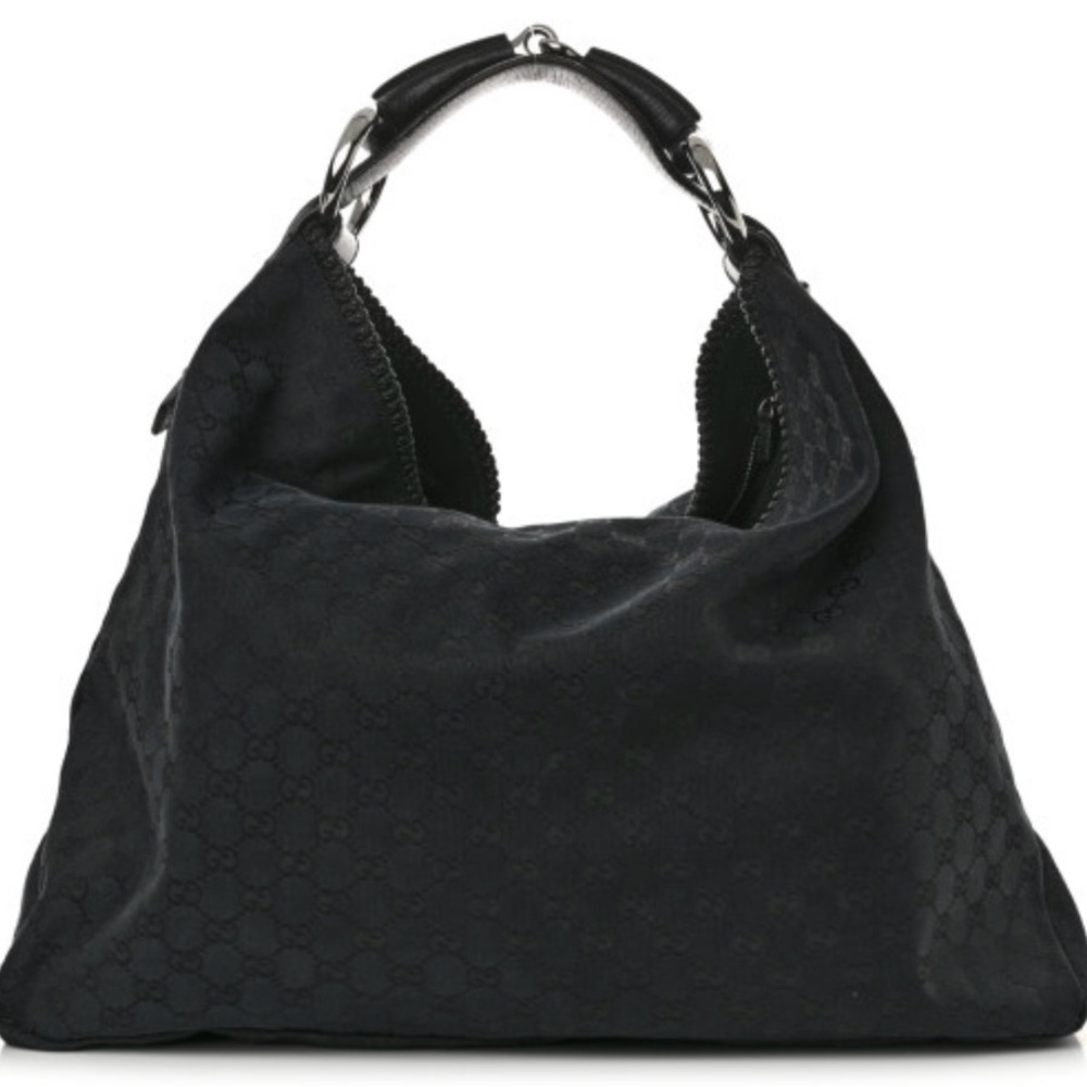 Gucci Black Hobo Bag with Silver Hardware